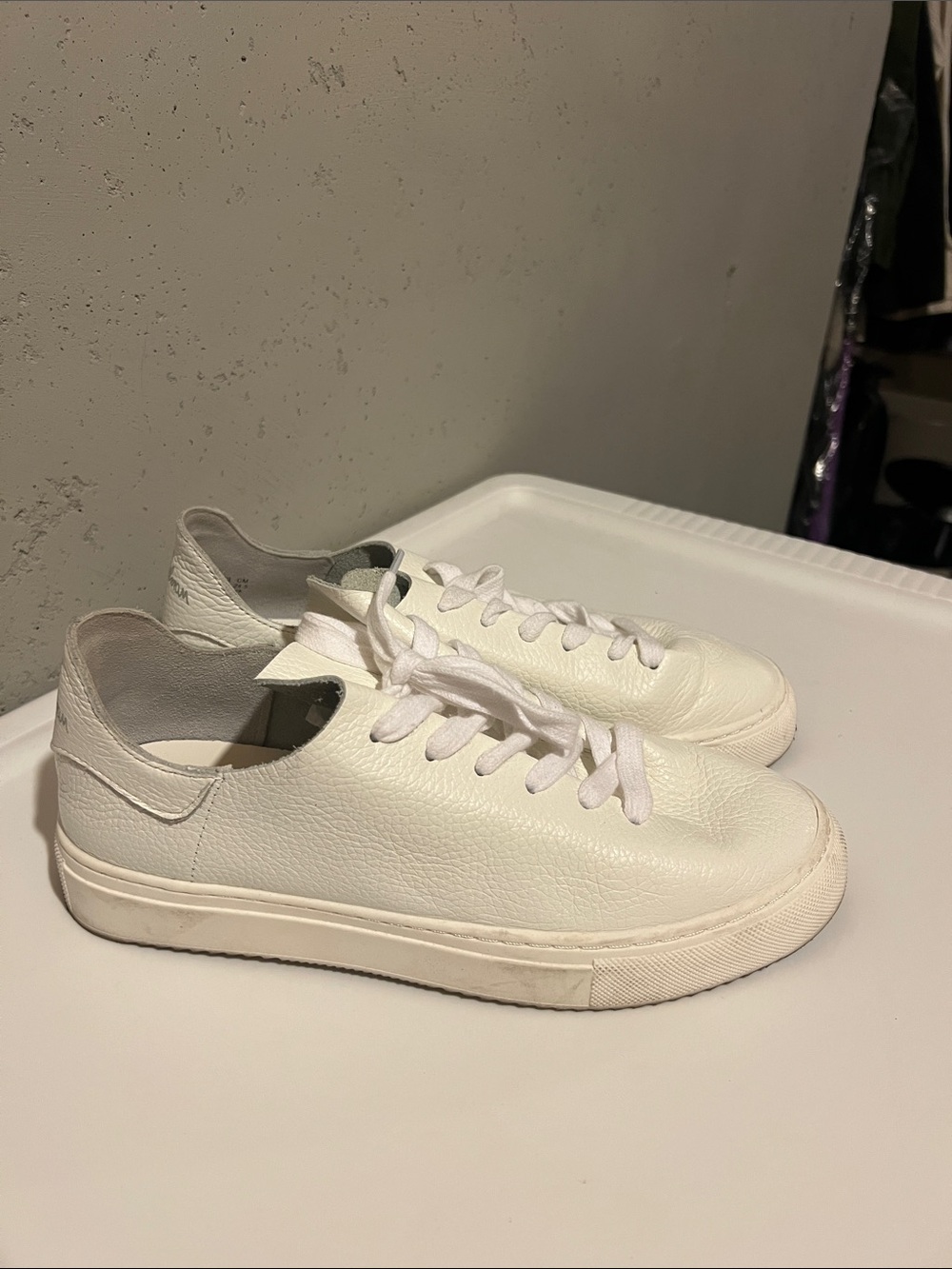 Sam Edelman White Leather Platform Sneakers